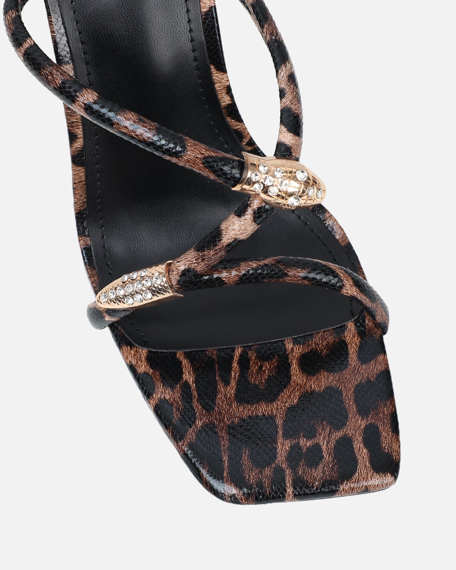Zuleta Leopard Snake Stiletto Heeled Mules